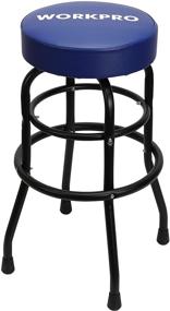 img 4 attached to WORKPRO Heavy-Duty Garage Shop Stool with Chrome Plated Legs & Footrest - Comfortable Seat Cushion - 1 Pack (W112003)