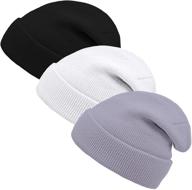 🧢 cooraby winter stretchy knitted beanies - boys' accessory hats logo