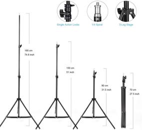 img 1 attached to 📸 Светодиодный набор освещения в мягкой коробке LTRINGYS 20"x28" - Фотостудийное оборудование с би-цветом для фотографии с подставкой высотой 78" - Набор постоянного освещения с лампой светодиода 3200K-6500K для YouTube видео (2 шт.) - американская вилка
