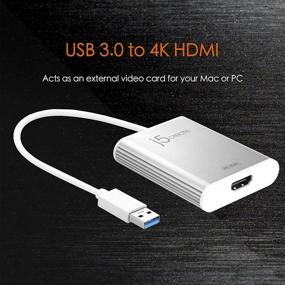 img 2 attached to 🔌 j5create 4K UHD USB 3.0 to HDMI Display Adapter - адаптер USB 3.0 Male Type-A, HDMI Female Connector, разрешение 3840x2160 @ 30 Гц, алюминиевый корпус