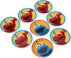 img 2 attached to 🍽️ Amscan 541672.99 Сортированные круглые пластины из коллекции Sesame Street® - Набор из 8 штук, идеальный аксессуар на вечеринку