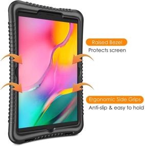 img 2 attached to Fintie Silicone Case for Samsung Galaxy Tab A 8.0 2019 Without S Pen Model (SM-T290 Wi-Fi, SM-T295 LTE) - Honey Comb Series: Kid-Friendly, Lightweight, Shockproof Protective Cover in Black