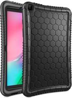 fintie silicone case for samsung galaxy tab a 8.0 2019 without s pen model (sm-t290 wi-fi, sm-t295 lte) - honey comb series: kid-friendly, lightweight, shockproof protective cover in black logo