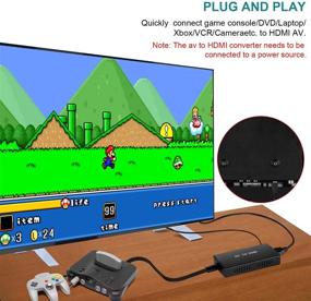 img 1 attached to 🔌 Конвертер RCA в HDMI: Улучшение качества видео и аудио для Xbox, N64, PS3, телевизора и других устройств - Женский разъем RCA к HDMI адаптер
