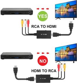 img 2 attached to 🔌 Конвертер RCA в HDMI: Улучшение качества видео и аудио для Xbox, N64, PS3, телевизора и других устройств - Женский разъем RCA к HDMI адаптер