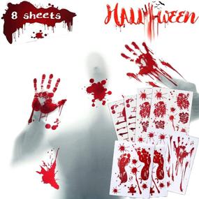 img 4 attached to Handprint Footprint Halloween Decorations Stickers Home Decor for Window Treatments