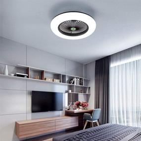 img 1 attached to 🔦 Modern Ceiling Light and Fan with Remote Control by KWOKING Lighting - 22 Inch, Invisible Acrylic, Dimmable Lighting, Adjustable Speed - Perfect for Kids Bedrooms, Workout Room - Black