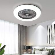 🔦 modern ceiling light and fan with remote control by kwoking lighting - 22 inch, invisible acrylic, dimmable lighting, adjustable speed - perfect for kids bedrooms, workout room - black логотип