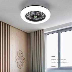 img 2 attached to 🔦 Modern Ceiling Light and Fan with Remote Control by KWOKING Lighting - 22 Inch, Invisible Acrylic, Dimmable Lighting, Adjustable Speed - Perfect for Kids Bedrooms, Workout Room - Black