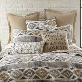 img 3 attached to 🛏️ Levtex Home - Santa Fe Ikat Quilt - Soft Grey, Cream, and Tan - King Quilt Size (106 x 92in.) - Reversible Cotton Pattern - Shams Sold Separately