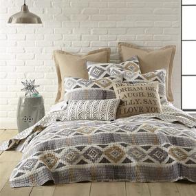 img 4 attached to 🛏️ Levtex Home - Santa Fe Ikat Quilt - Soft Grey, Cream, and Tan - King Quilt Size (106 x 92in.) - Reversible Cotton Pattern - Shams Sold Separately