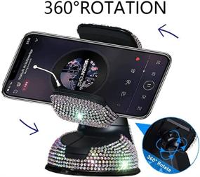 img 3 attached to 📱 Bling Car Phone Holder: LYCARESUN 360°Adjustable Crystal Auto Universal Phone Mount for Windshield, Dashboard, and Air Vent – Stylish & Cute Bling Car Accessories for Women and Girls (Colourful)