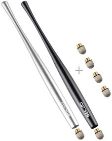 img 1 attached to 🖊️ ELZO Stylus Pen Combo Universal Capacitive Touch Screen (2 Packs) with 4 Replacement Fiber Fine Tips - For Tablet iPad, iPhone, Samsung, Microsoft Surface Pro, HTC, Sony & More Android Phones