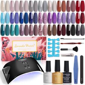 img 4 attached to 💅 Lavender Violets 27 Colors Fall Gel Nail Polish Set with 24W UV LED Nail Lamp Dryer and All-In-One Manicure Kit for DIY Nail Design at Home - B975