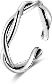 img 3 attached to 💍 CANDYFANCY Celtic Knot Ring - 925 Sterling Silver Middle Finger Knuckle Thumb Rings for Women - Adjustable Size 4-6