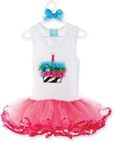 img 1 attached to 🦓 Mud Pie Wild Child Zebra Tutu Dress в розовом и белом цвете, размер 2-3T