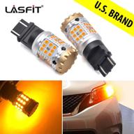 🚦 lasfit 3157 led turn signal light 3057 4157 blinker bulb – canbus anti hyper flash & no load resistor required – 2021 upgraded standard socket automotive version – bright amber yellow (pack of 2) logo