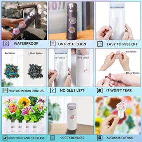 img 1 attached to 🌸 Molshine 50pcs Astonishing Series Waterproof Vinyl Stickers for Bullet Journal Decoration, DIY, Scrapbook, Laptop, Envelope, Luggage, Refrigerator, Skateboard - Flowers Design