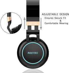 img 1 attached to 🎧 Беспроводные наушники Reetec X5 Bluetooth Over Ear Hi-Fi Stereo с светодиодным подсветкой, складной гарнитур, поддержка Micro SD/TF карт для iPhone, iPad, смартфонов, ноутбуков, ПК, ТВ - черные