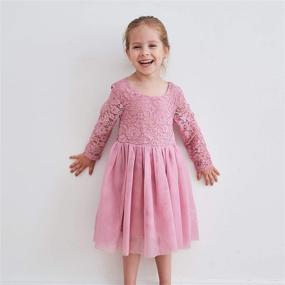 img 3 attached to 👗 Longsleeve Wine Tulle Princess Flower Girls' Dresses Clothing Line