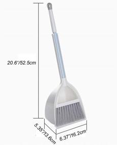 img 3 attached to Qidiwin Mini Broom & Dustpan: 🧹 Kid-Friendly Home & Kitchen Sweeping Set (White+Gray)