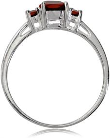 img 2 attached to Petite Natural Garnet Sterling Silver Promise Ring – Silvershake White Gold Plated 925