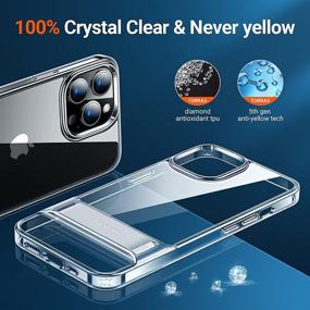 img 1 attached to 📱 TORRAS MoonClimber iPhone 13 Pro Case - Slim Clear Protective Cover with Metal Kickstand | Non-Yellowing & Anti-Scratch | 3 Stand Ways | 2021 Compatible