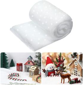 img 4 attached to 🎄 Skylety Glittered Christmas Snow Blanket Set - Artificial Fake Indoor Snow Blanket for Winter Wonderland Christmas Backdrop Party Decor (1)
