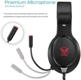 img 2 attached to Cancelling Adjustable Headphones Smartphones Red Black