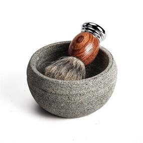 img 1 attached to 🪒 CHARMMAN Shaving Soap & Cream Bowl for Men - Natural Granite Stone, Enhanced Warm Retention, Effortless Lathering