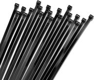 🔗 1000 pack of heavy duty 11-inch black zip cable ties - 50lbs tensile strength, self-locking nylon wire ties for indoor and outdoor use by bolt dropper logo