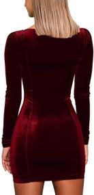 img 2 attached to 💃 Gobles Women's Velvet Long Sleeve Bodycon Mini Party Dress – Sexy & Elegant