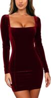 💃 gobles women's velvet long sleeve bodycon mini party dress – sexy & elegant logo