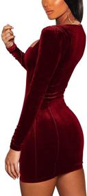 img 1 attached to 💃 Gobles Women's Velvet Long Sleeve Bodycon Mini Party Dress – Sexy & Elegant