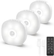 🔦 convenient remote-controlled rechargeable puck lights - lyridz under cabinet lights for kitchen, bedroom, and more - adjustable color temperature - 3 pack (no motion sensor) логотип