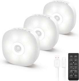 img 4 attached to 🔦 Convenient Remote-Controlled Rechargeable Puck Lights - LYRIDZ Under Cabinet Lights for Kitchen, Bedroom, and more - Adjustable Color Temperature - 3 Pack (No Motion Sensor)