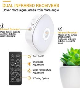 img 3 attached to 🔦 Convenient Remote-Controlled Rechargeable Puck Lights - LYRIDZ Under Cabinet Lights for Kitchen, Bedroom, and more - Adjustable Color Temperature - 3 Pack (No Motion Sensor)