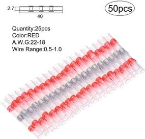 img 3 attached to 🦅 Орлы 50шт Водонепроницаемые Сваривающие Соединители для Проводов - Термоусаживаемые Соединители с Паяльным Рукавом для Морской и Автомобильной Техники, Красные - Улучшенный SEO