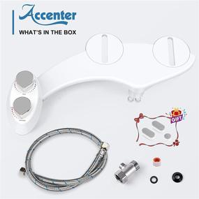 img 1 attached to 🚽 Accenter Non-Electric Bidet Attachment for Toilet - Fresh Water Sprayer with Self Cleaning Dual Nozzle (Rear/Female Wash) - 3 Piece Toilet Seat Bumper Included