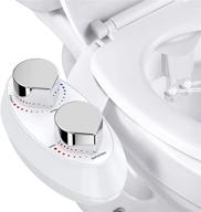 🚽 accenter non-electric bidet attachment for toilet - fresh water sprayer with self cleaning dual nozzle (rear/female wash) - 3 piece toilet seat bumper included logo