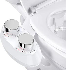 img 4 attached to 🚽 Accenter Non-Electric Bidet Attachment for Toilet - Fresh Water Sprayer with Self Cleaning Dual Nozzle (Rear/Female Wash) - 3 Piece Toilet Seat Bumper Included
