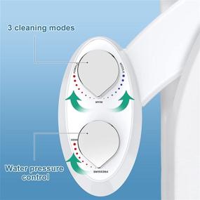 img 3 attached to 🚽 Accenter Non-Electric Bidet Attachment for Toilet - Fresh Water Sprayer with Self Cleaning Dual Nozzle (Rear/Female Wash) - 3 Piece Toilet Seat Bumper Included