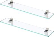 kes glass bathroom shelves, 23.6 inches shelf with tempered glass and brushed nickel bracket, wall mount 2 pack, bgs3201s60-2-p2 logo