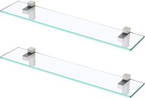 img 4 attached to KES Glass Bathroom Shelves, 23.6 Inches Shelf with Tempered Glass and Brushed Nickel Bracket, Wall Mount 2 Pack, BGS3201S60-2-P2