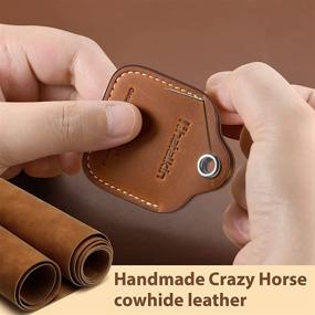 img 3 attached to Air Tag GPS Case Compatible With Apple AirTags Holder Cases AirTag Case Keyring Genuine Crazy Horse Leather Air Tags Key Ring Compatible With Apple AirTag GPS Item Finders Accessories Accessories & Supplies for GPS System Accessories