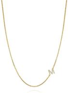 🌟 hidepoo 14k gold plated dainty cz sideways alphabet necklace - personalized monogram initial jewelry gifts for women/girls logo