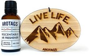 img 4 attached to 🌲 Arotags Wooden Car Air Fresheners: Long Lasting Cool Breeze Scent for 365+ Days