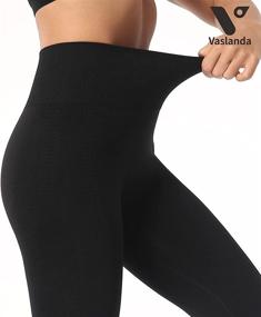 img 2 attached to 🩳 Vaslanda Ruched Seamless Workout Leggings - High Waisted Yoga Pants for Lifting Butt, Booty and Activewear Lounge