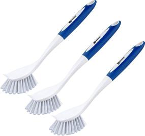 img 4 attached to 🧼 Spogears 3-Pack Dish Brush with Scraper – Kitchen Scrub Brush for Dishes – Dish Cleaning Brush with Grip-Friendly Handle