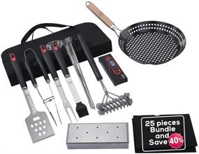 img 4 attached to 🔥 Grillers Choice: 25-Piece Hand-Selected Grilling Tool Set by Chef and BBQ Judge - Unmatched Barbecue Tool Kit